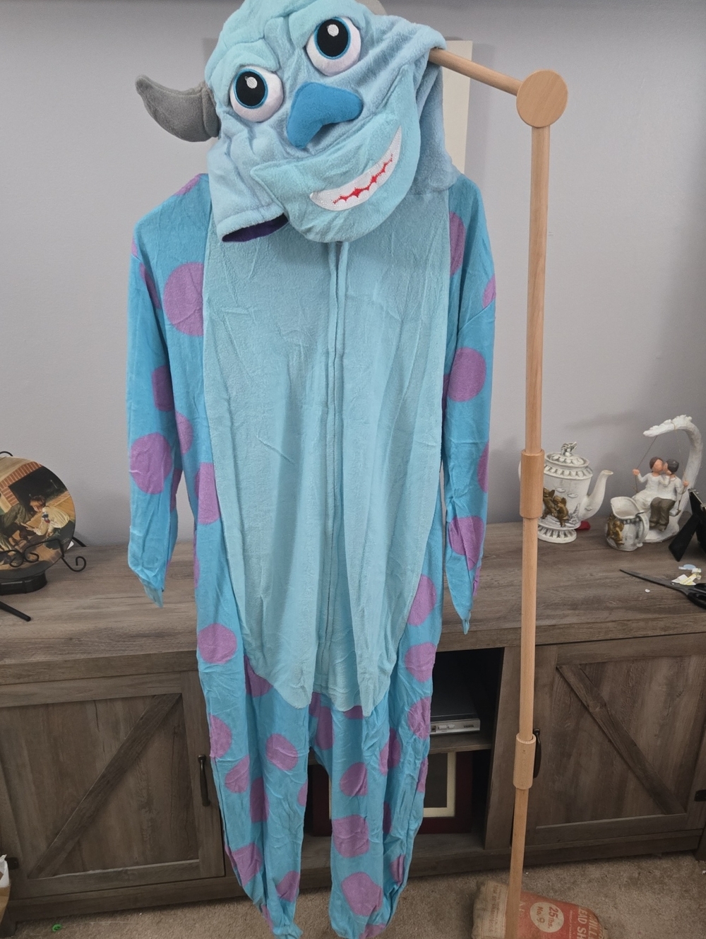 Sulley Monsters, Inc. Blue & Purple Fleece Onesie